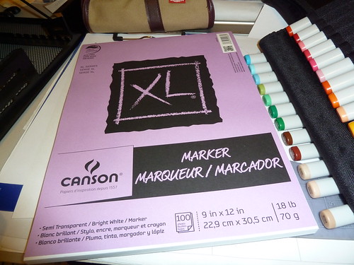 Art Supplies Reviews and Manga Cartoon Sketching: Canson XL Marker Paper  Pad first doodle tests